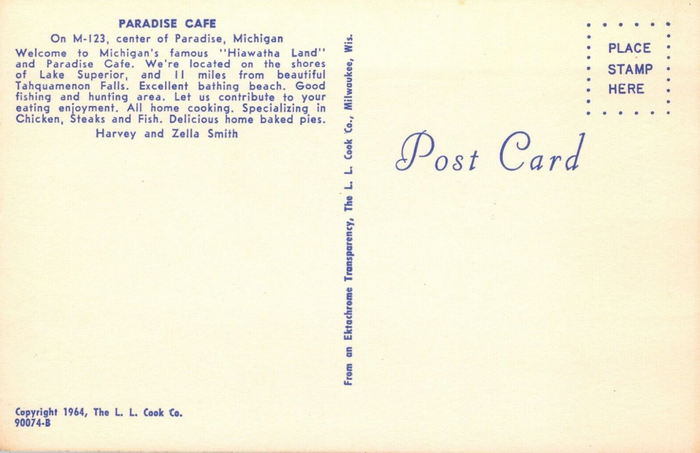 Paradise Cafe - Postcard Back